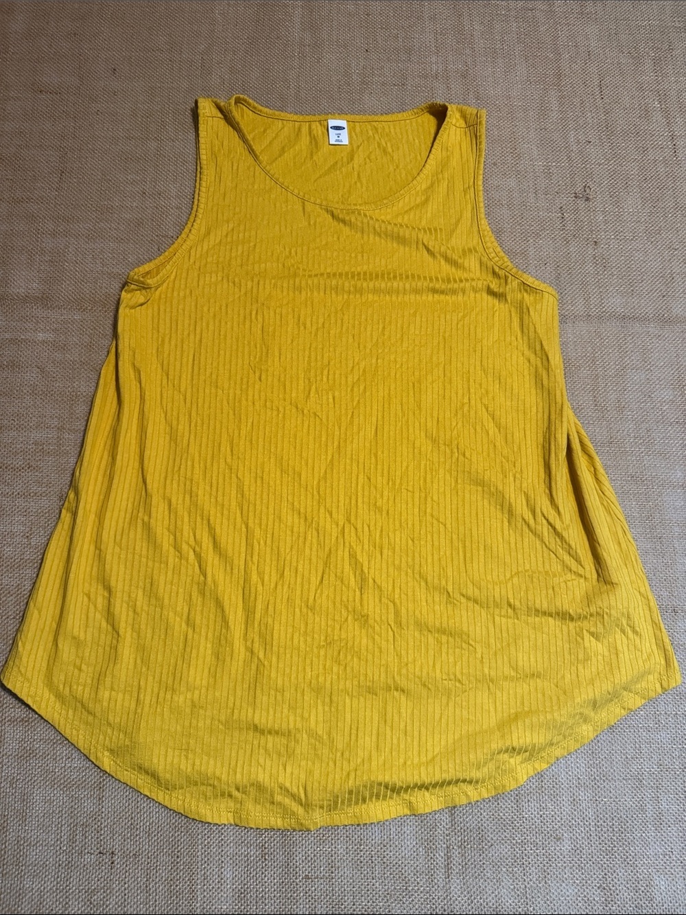 Mustard Ribbed Sleeveless Tank Top - Unbranded
